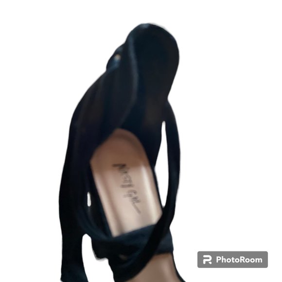 Nasty Gal On the Up lace up chunky platform heels Sandal Shoe Faux Suede sz 8 - Picture 8 of 8